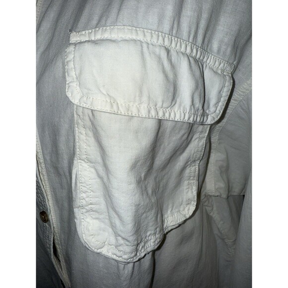 We The Free Free People White Linen Cotton Oversized Button Down Shirt M Boho - Picture 6 of 14